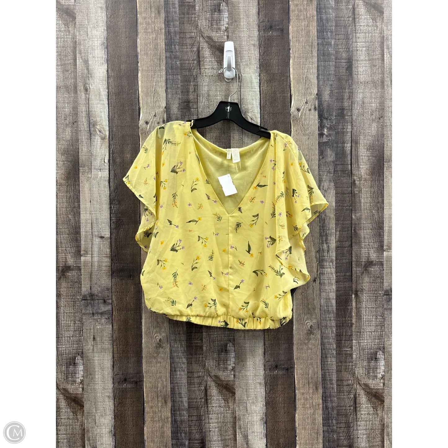 Top Short Sleeve By Japna In Yellow, Size: M