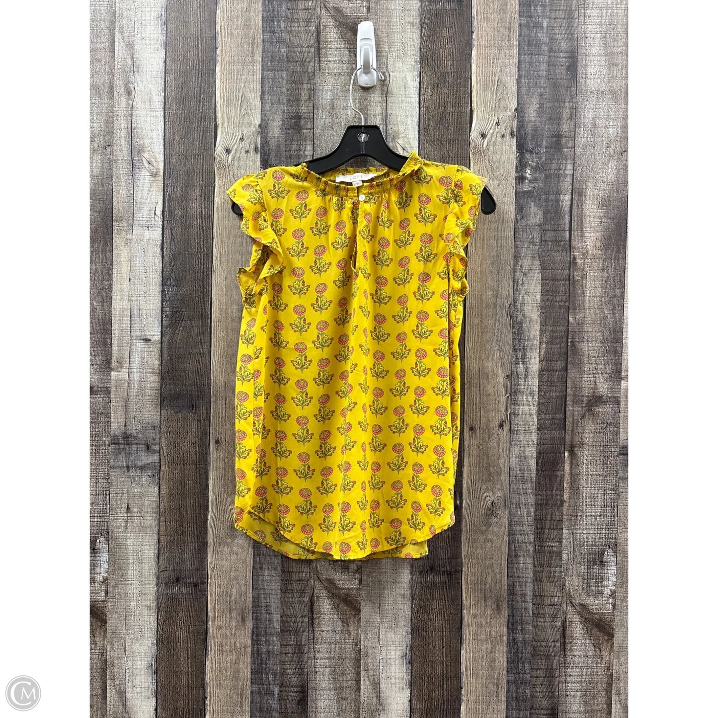 Top Short Sleeve By Loft In Yellow, Size: Xs