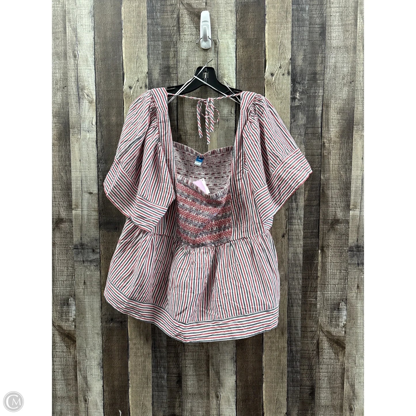 Top Short Sleeve By Old Navy In Striped Pattern, Size: Xxl