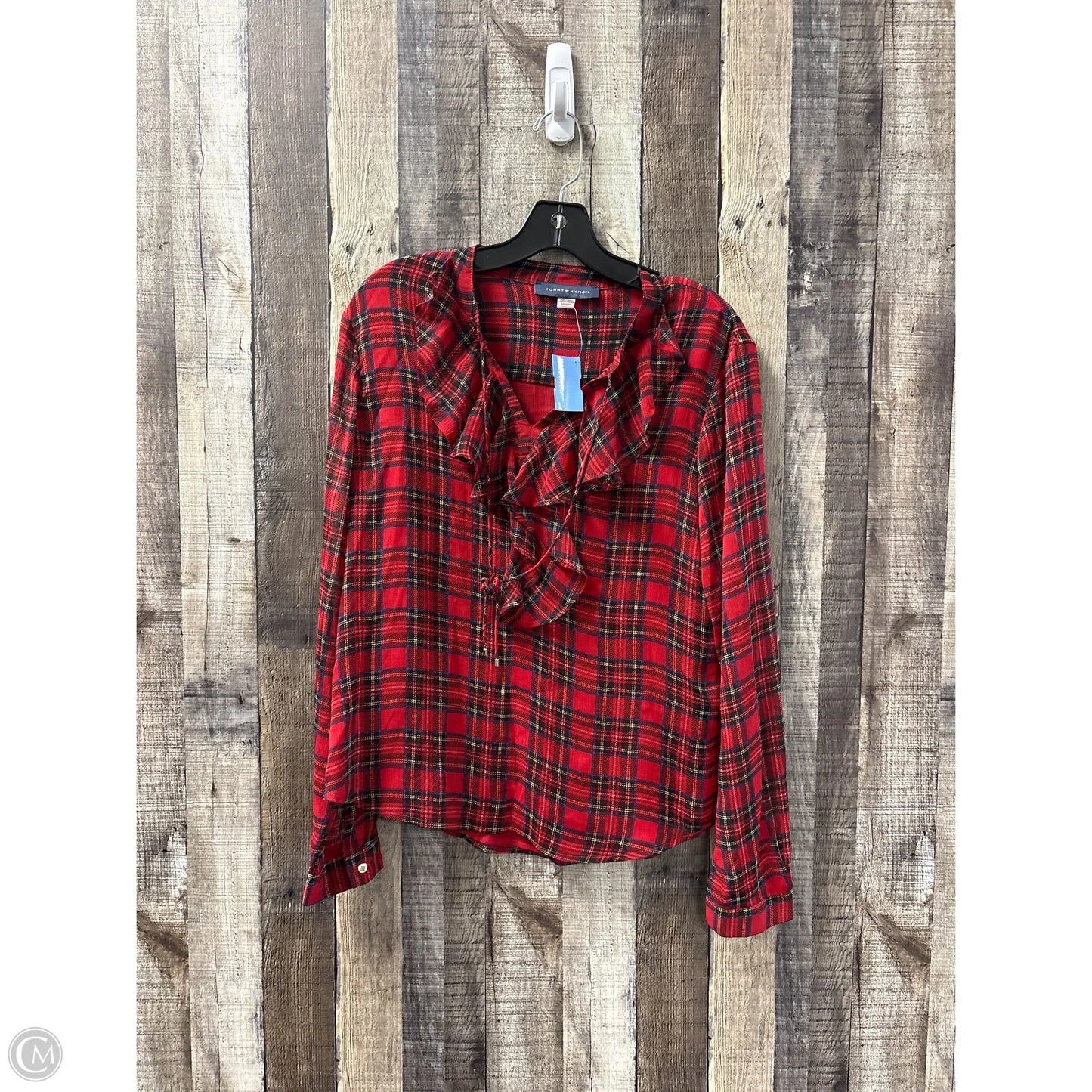 Top Long Sleeve By Tommy Hilfiger In Red, Size: M