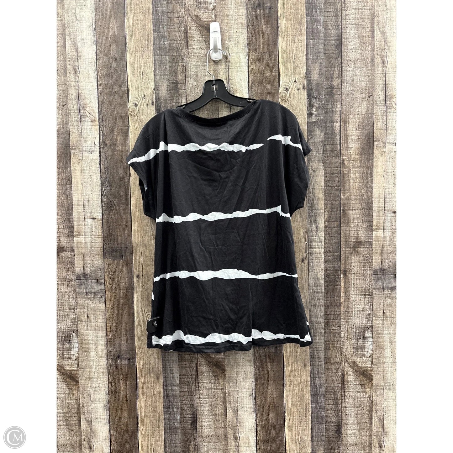 Top Short Sleeve By Cmf In Black & White, Size: Xl
