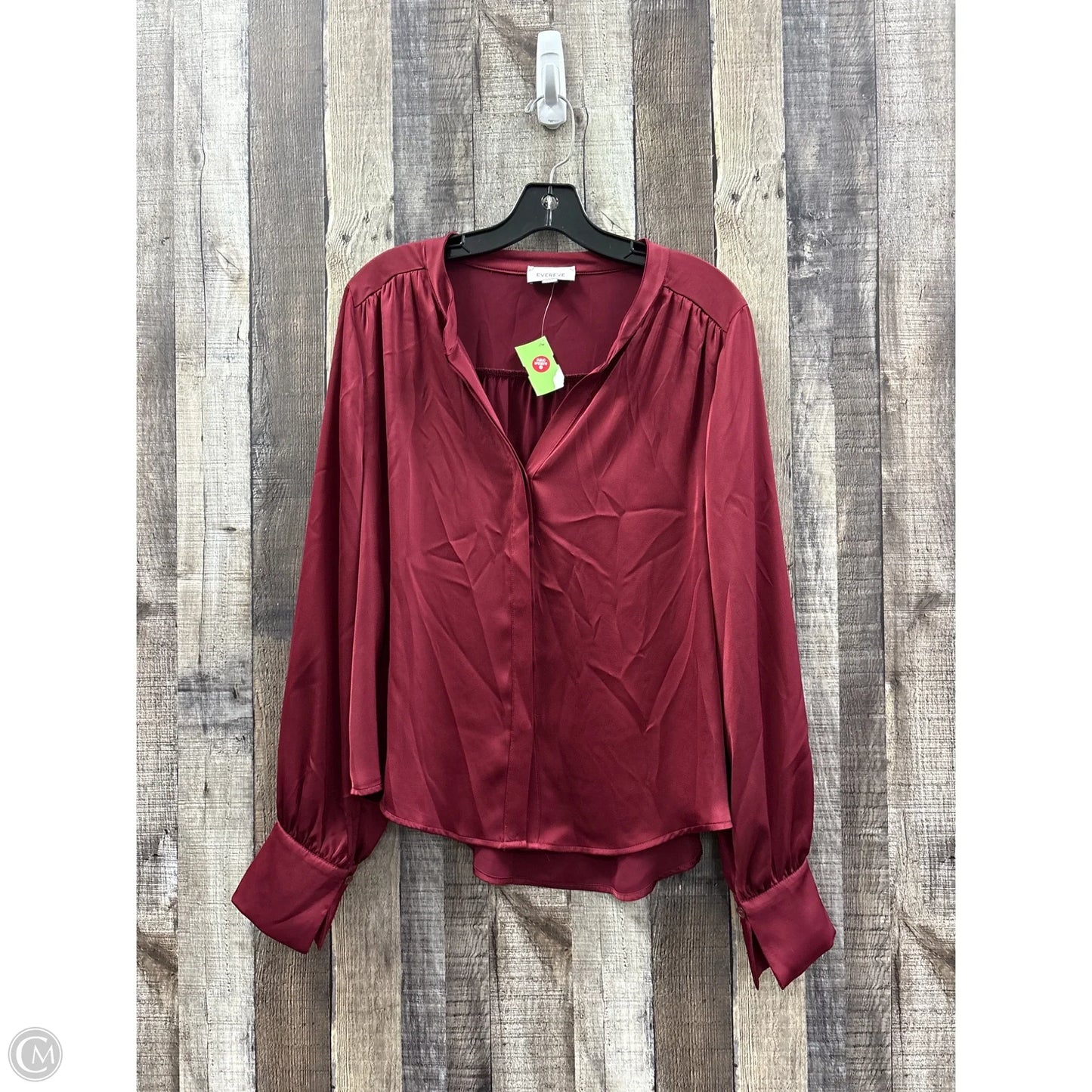 Top Long Sleeve By Evereve In Red, Size: L