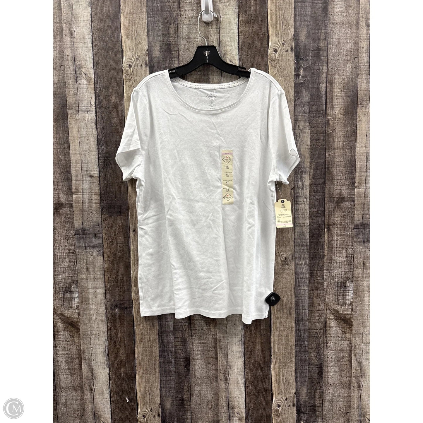 Top Short Sleeve By St Johns Bay In White, Size: 1x
