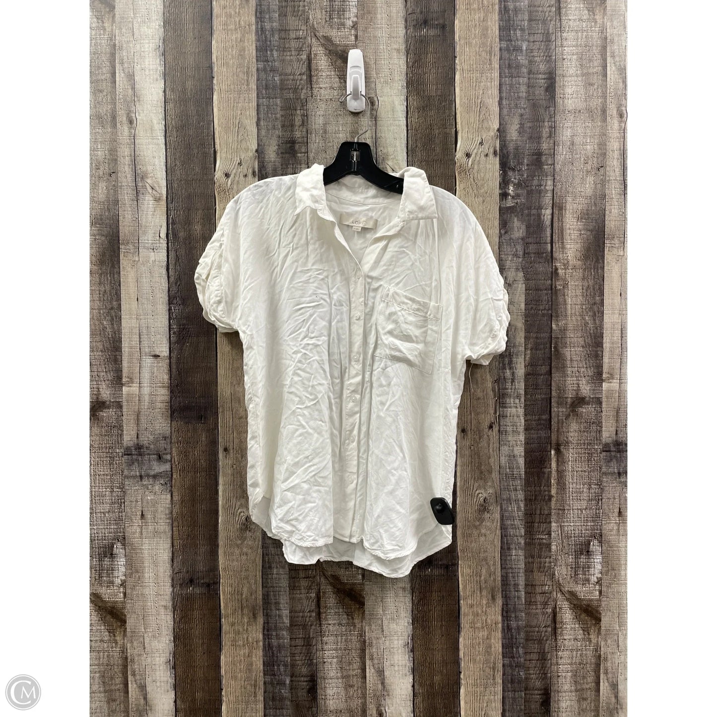Top Short Sleeve By Loft In White, Size: M