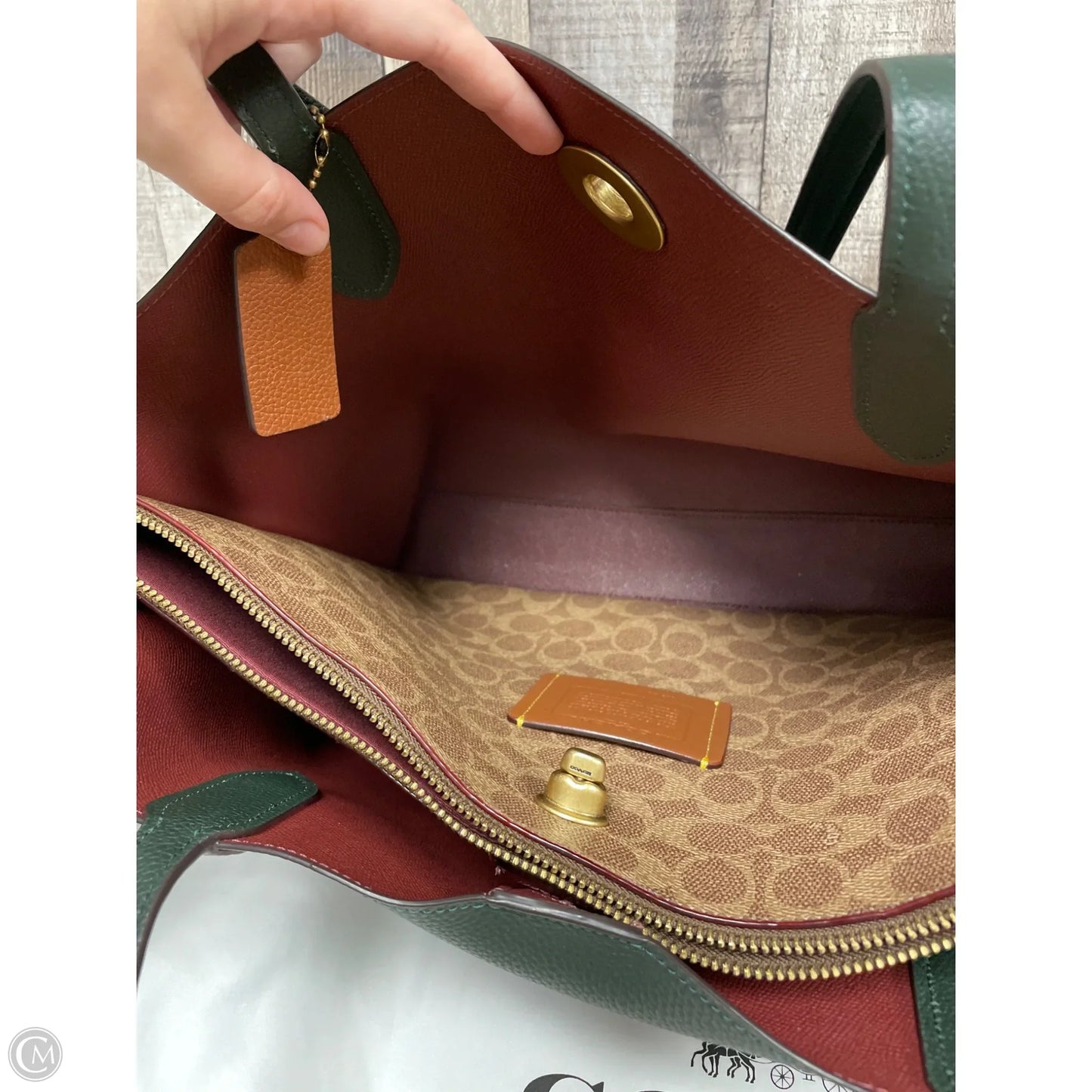 Tote Designer By Coach, Size: Medium