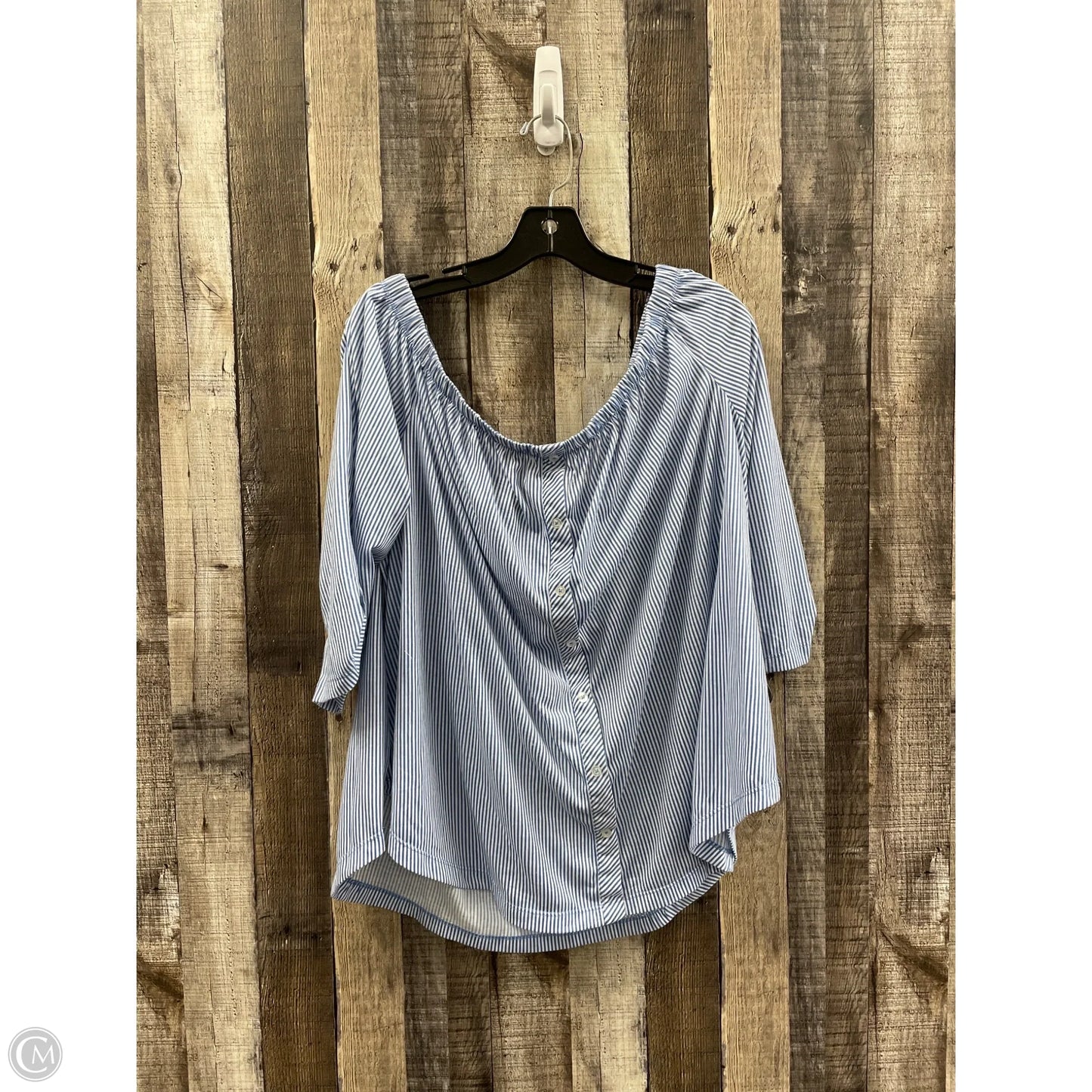 Top Short Sleeve By Cme In Striped Pattern, Size: 2x