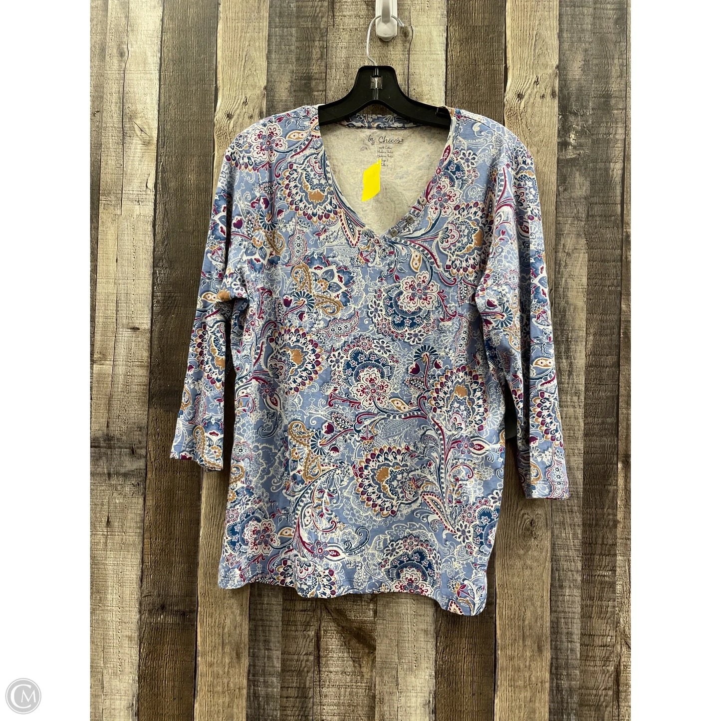 Top Long Sleeve By Chicos In Paisley Print, Size: L