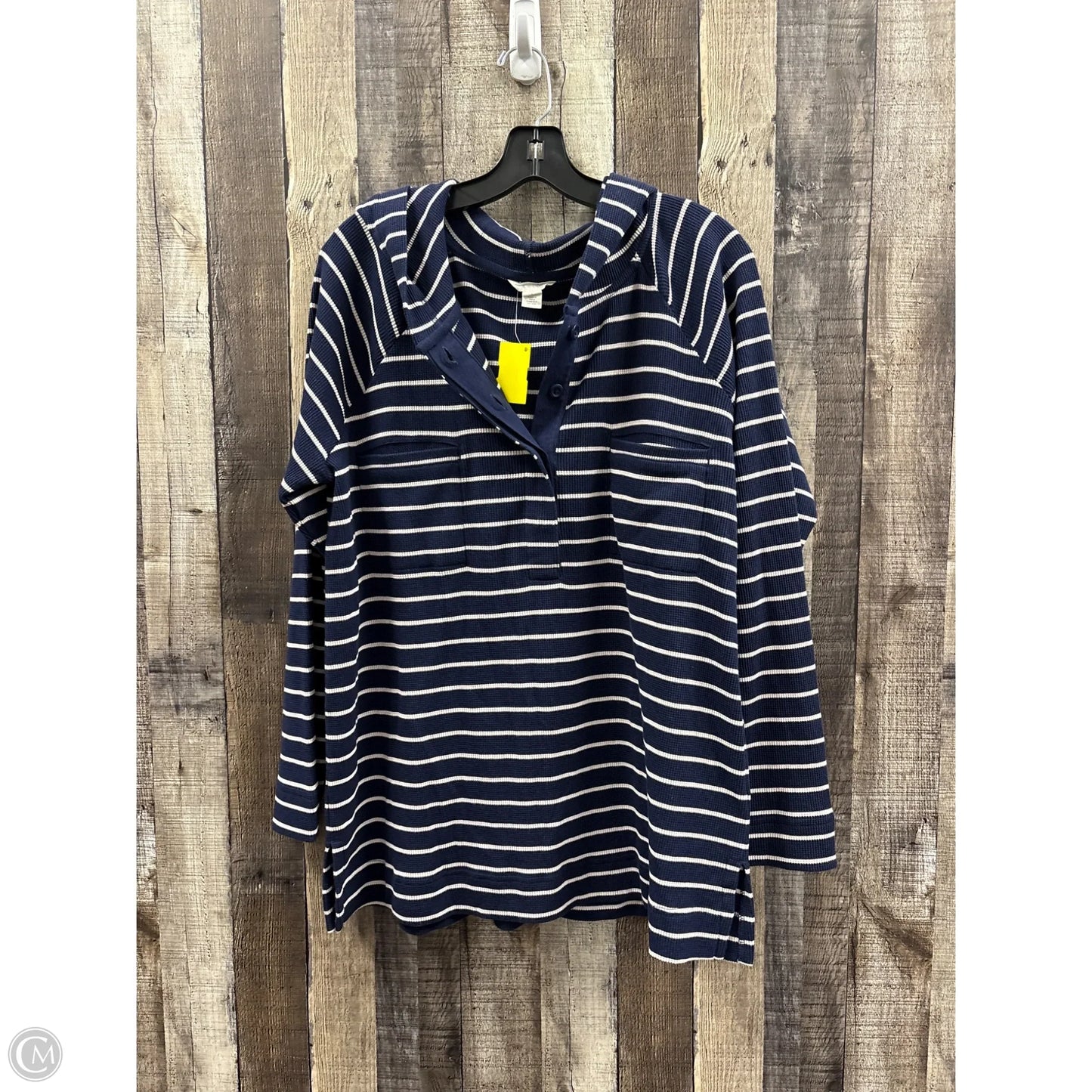 Top Long Sleeve By Caslon In Striped Pattern, Size: L