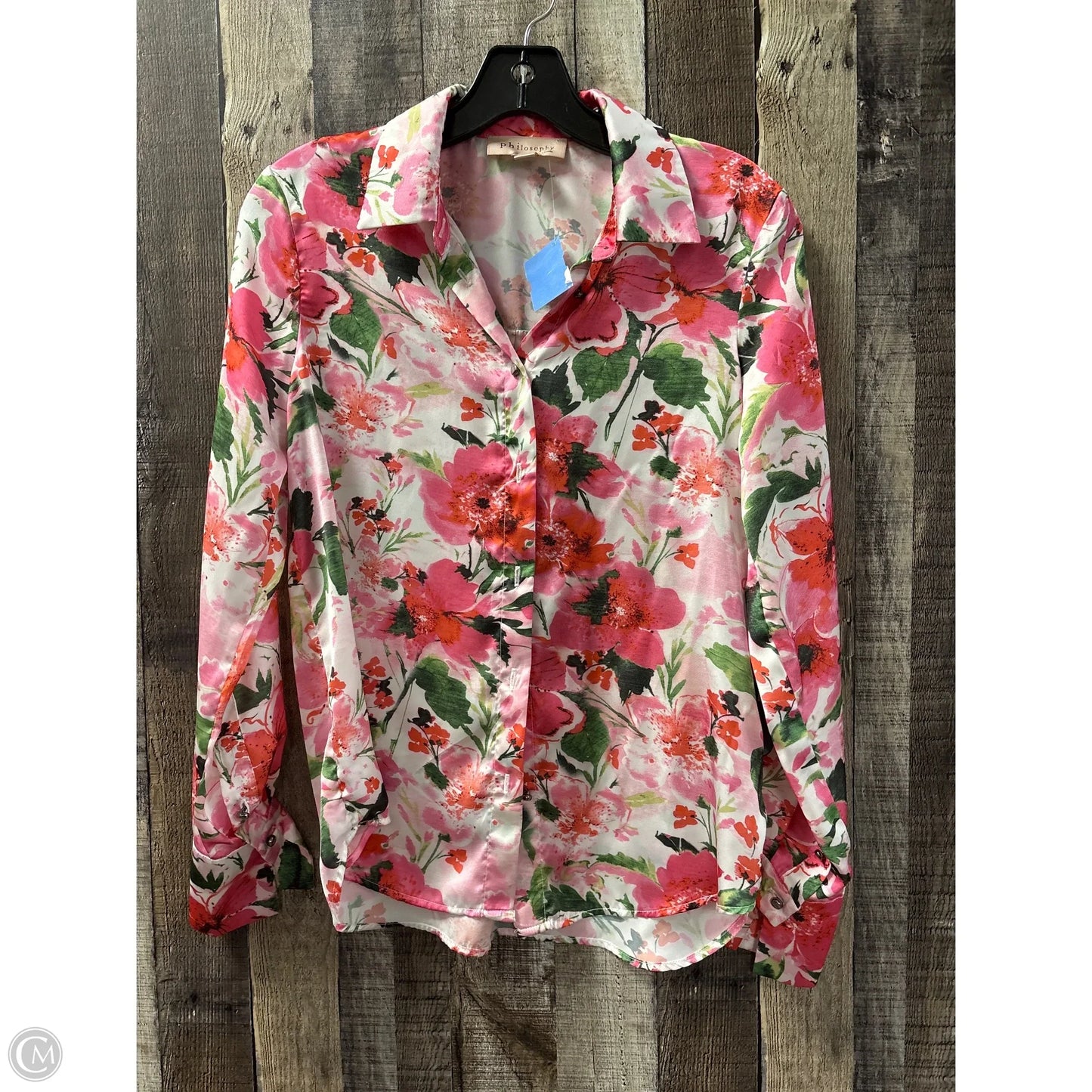 Top Long Sleeve By Philosophy In Floral Print, Size: Xs