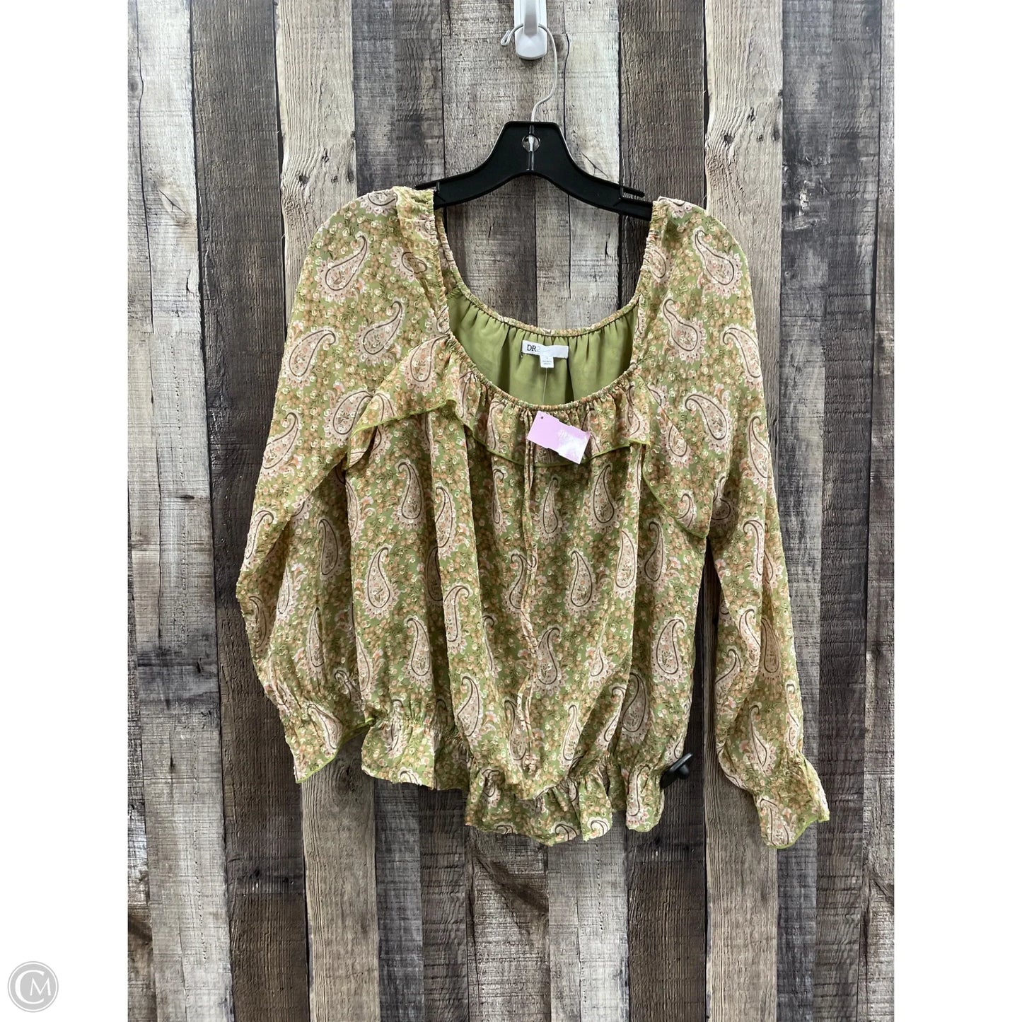 Top Long Sleeve By Dr2 In Paisley Print, Size: S