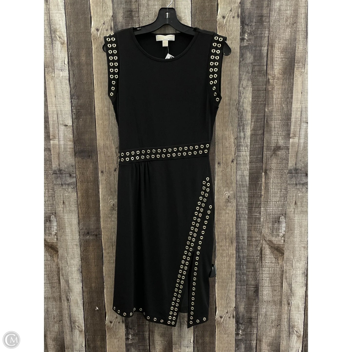 Dress Casual Midi By Michael By Michael Kors In Black & Gold, Size: S