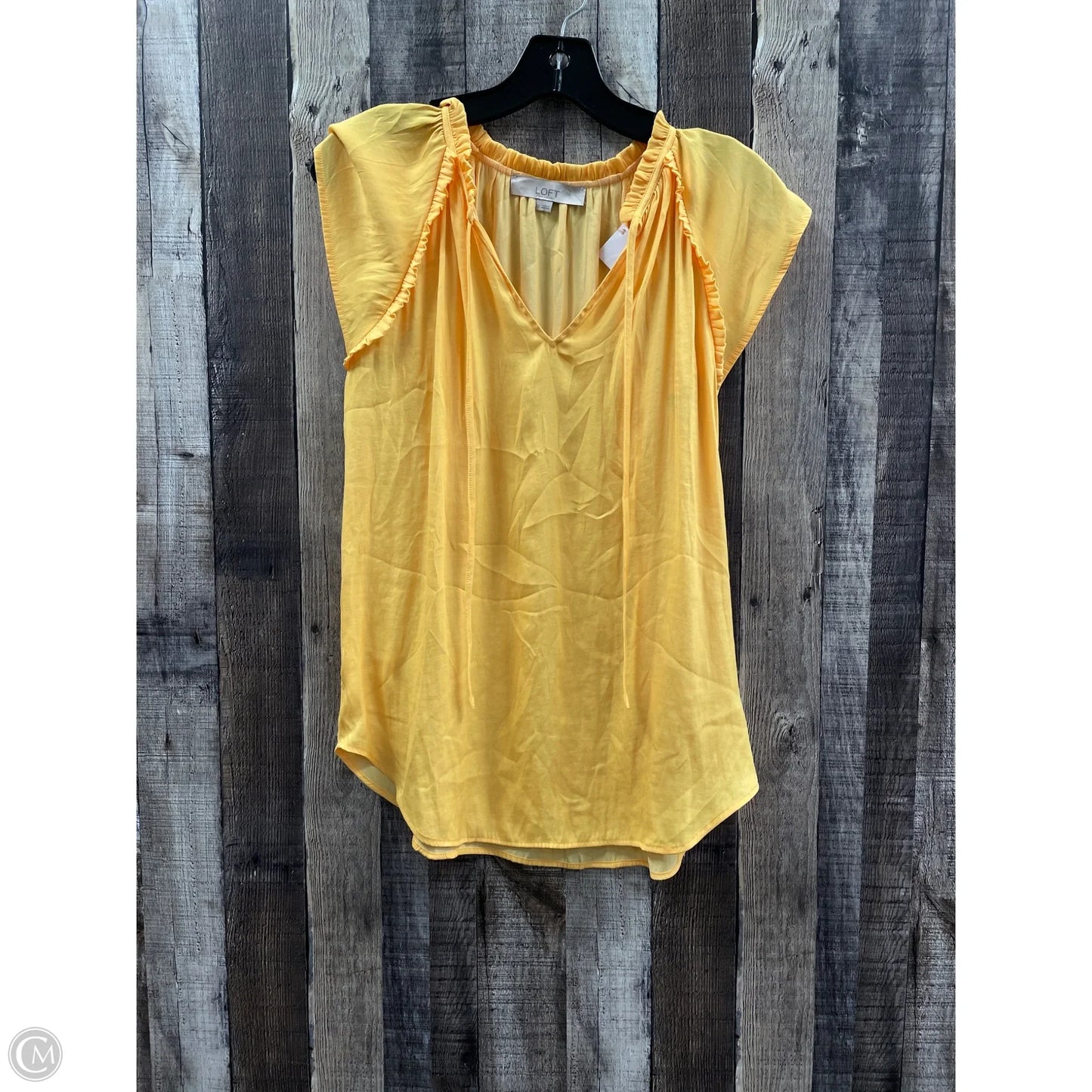Top Sleeveless By Loft In Yellow, Size: S