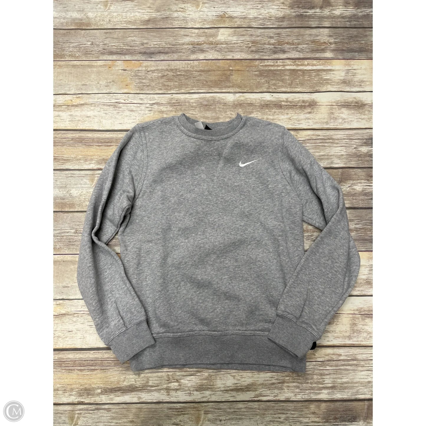 Athletic Sweatshirt Crewneck By Nike In Grey, Size: S