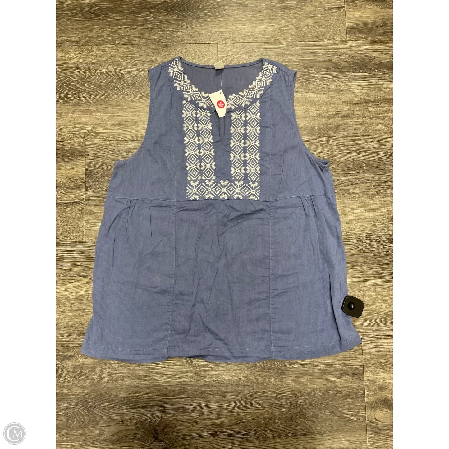 Top Sleeveless By Old Navy In Blue & White, Size: L