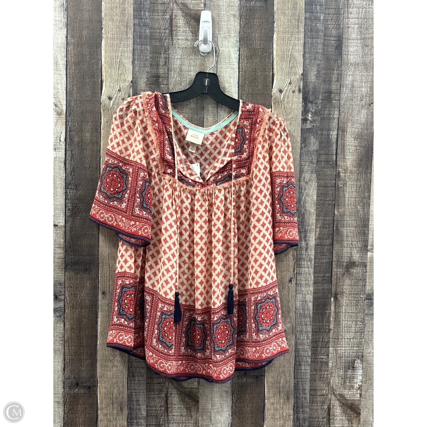 Top Short Sleeve By Knox Rose In Multi-colored, Size: Xl