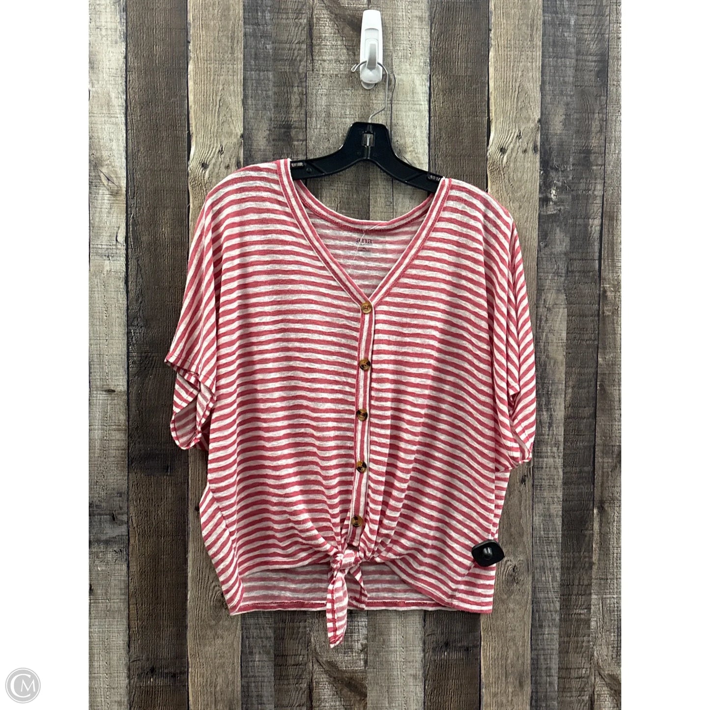 Top Short Sleeve By Ana In Striped Pattern, Size: Xl