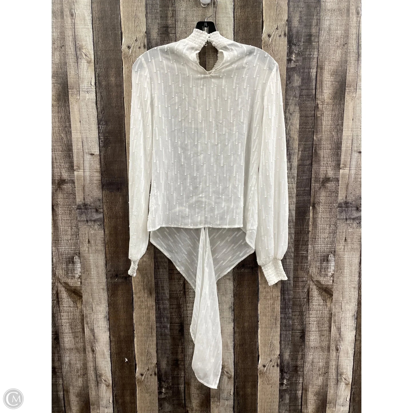 Top Long Sleeve By Express In White, Size: Xs
