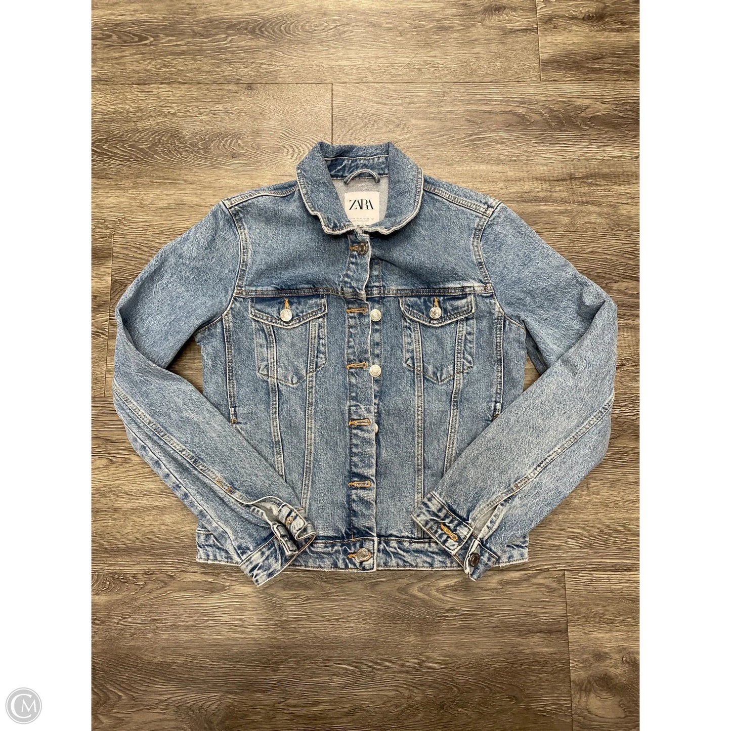 Jacket Denim By Zara In Blue Denim, Size: M