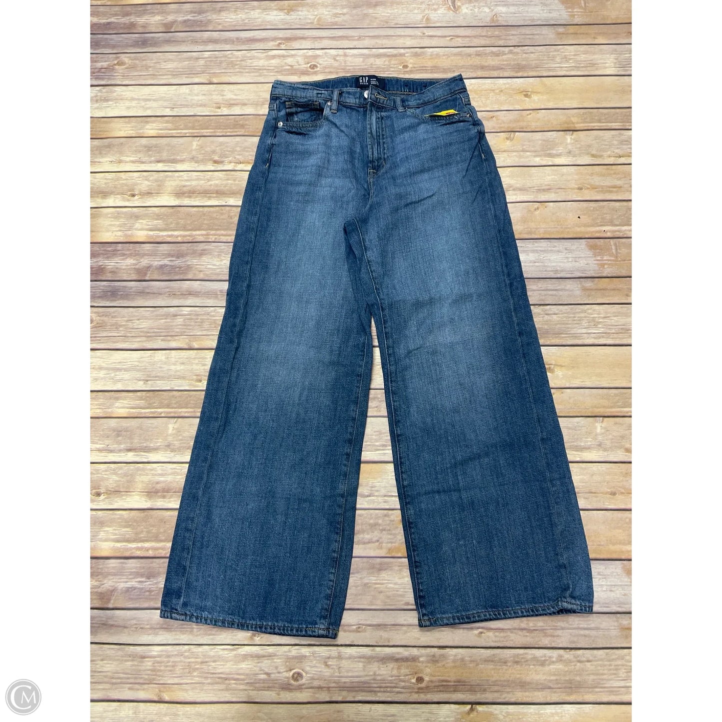 Jeans Wide Leg By Gap In Blue Denim, Size: 8