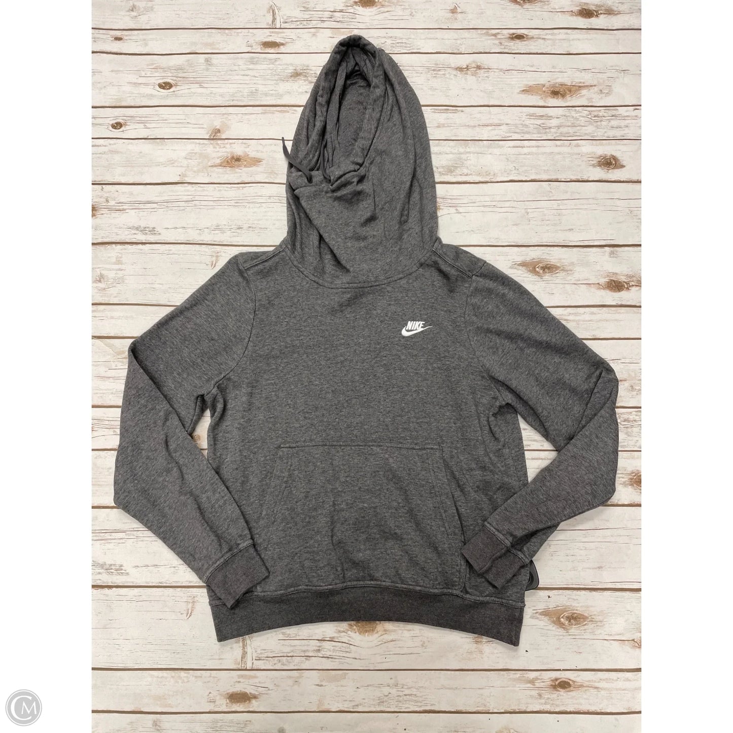 Sweatshirt Hoodie By Nike In Grey, Size: M