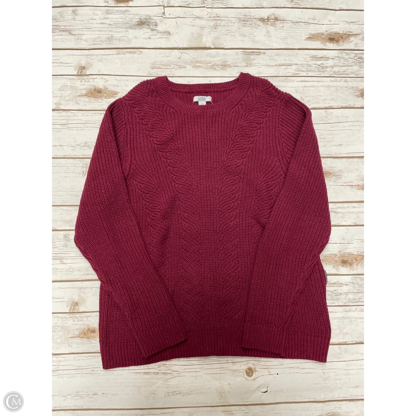 Sweater By Croft And Barrow In Maroon, Size: L