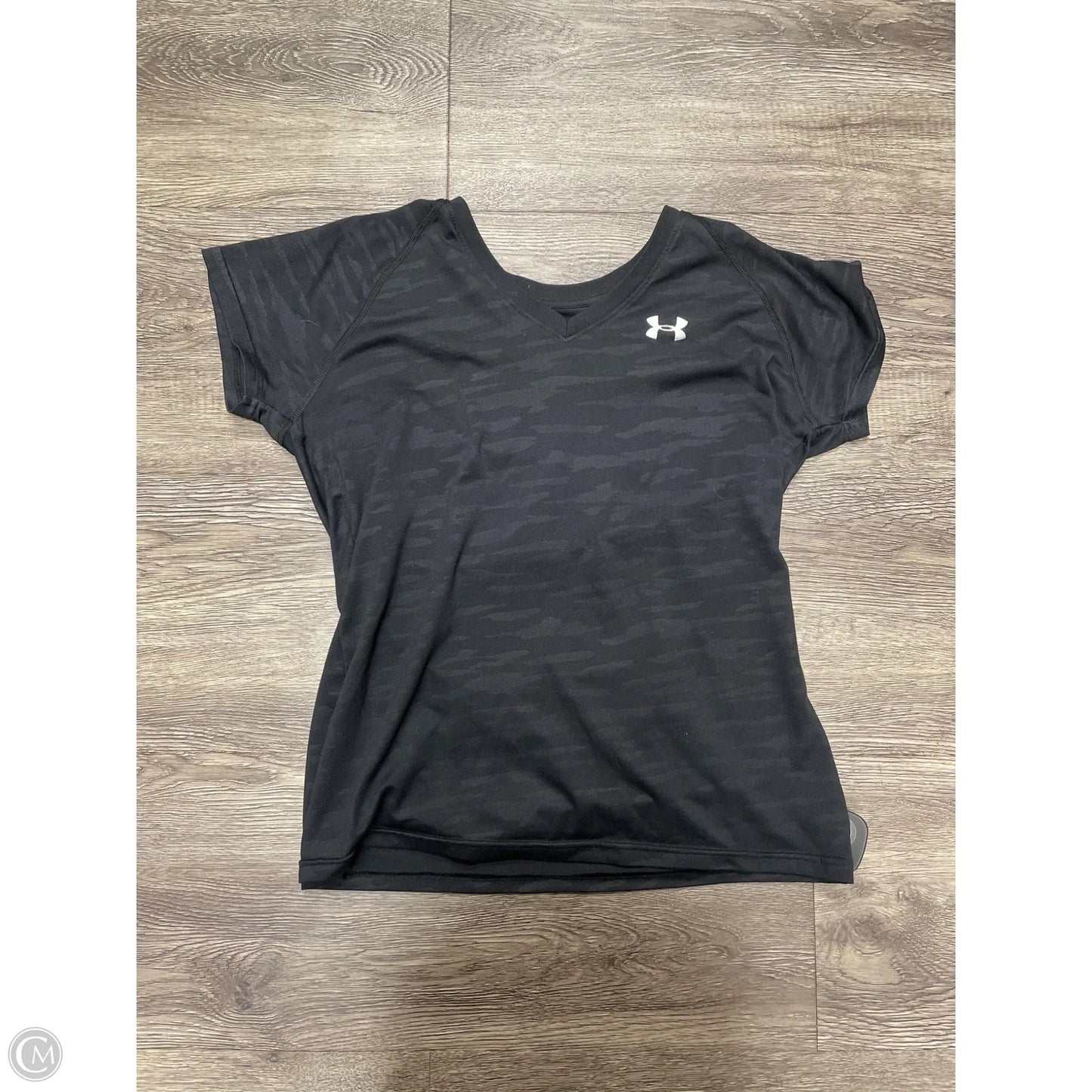 Athletic Top Short Sleeve By Under Armour In Black, Size: S