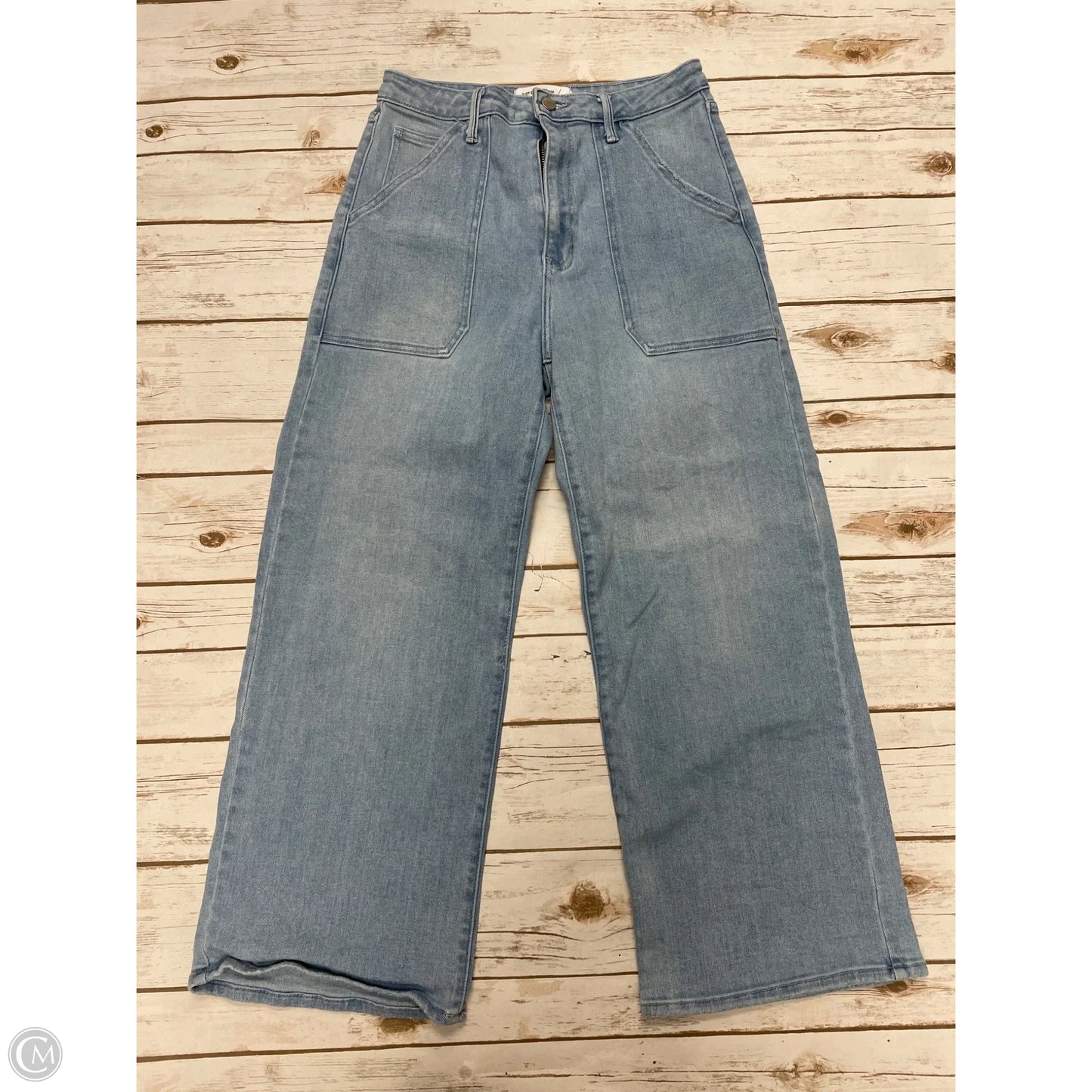 Jeans Wide Leg By Just Black In Blue Denim, Size: 10