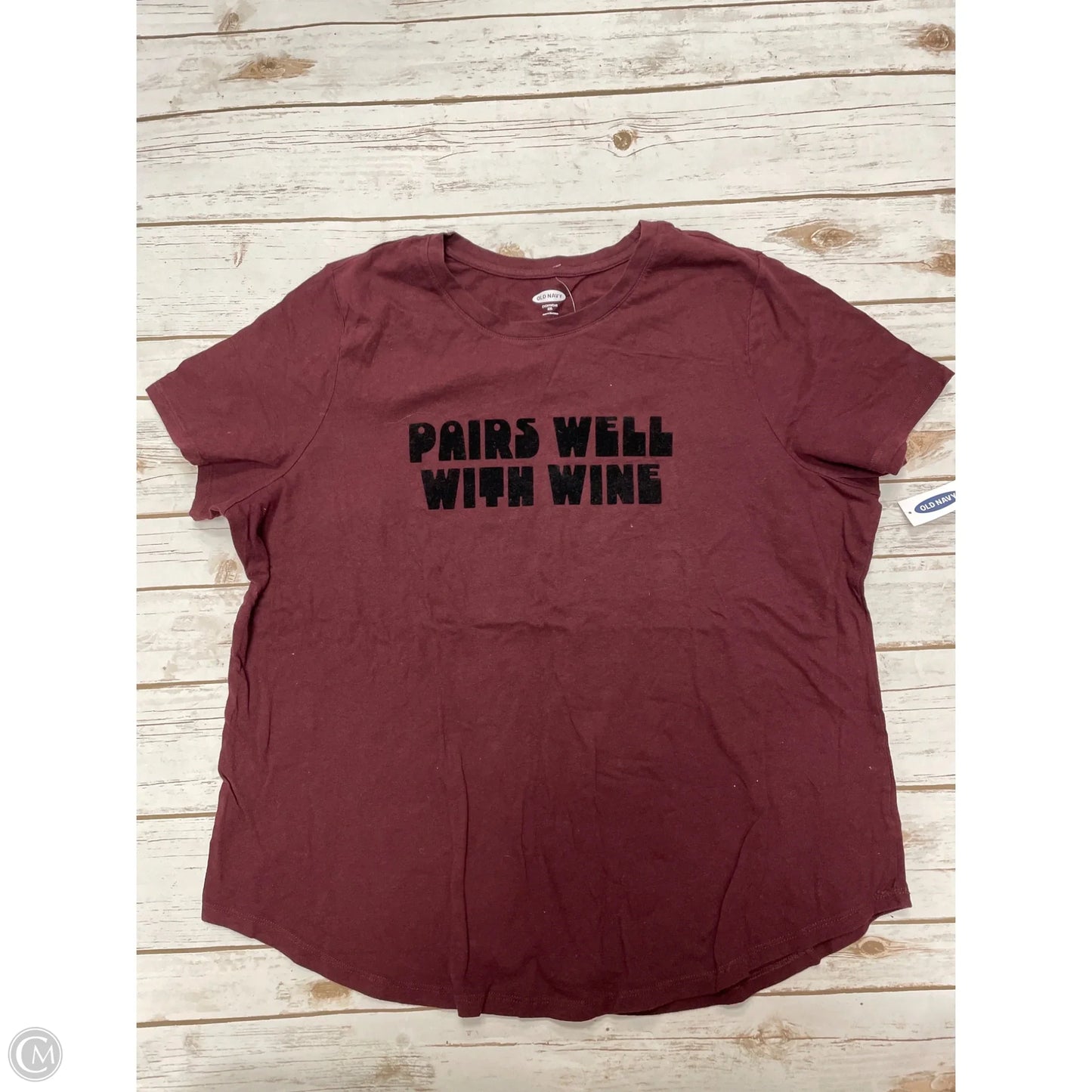 Top Short Sleeve By Old Navy In Maroon, Size: Xxl