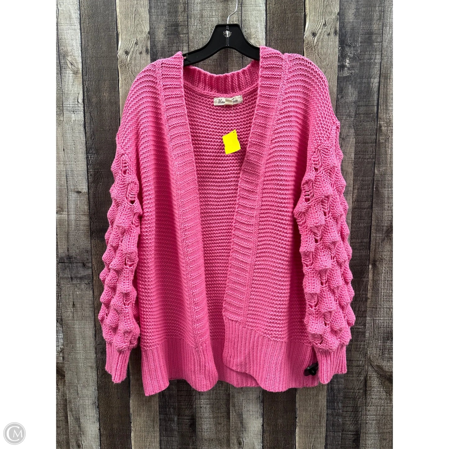 Sweater Cardigan By Vine & Love In Pink, Size: S