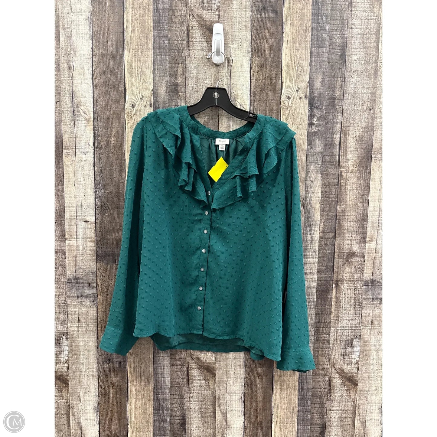 Top Long Sleeve By J. Crew In Green, Size: Xl