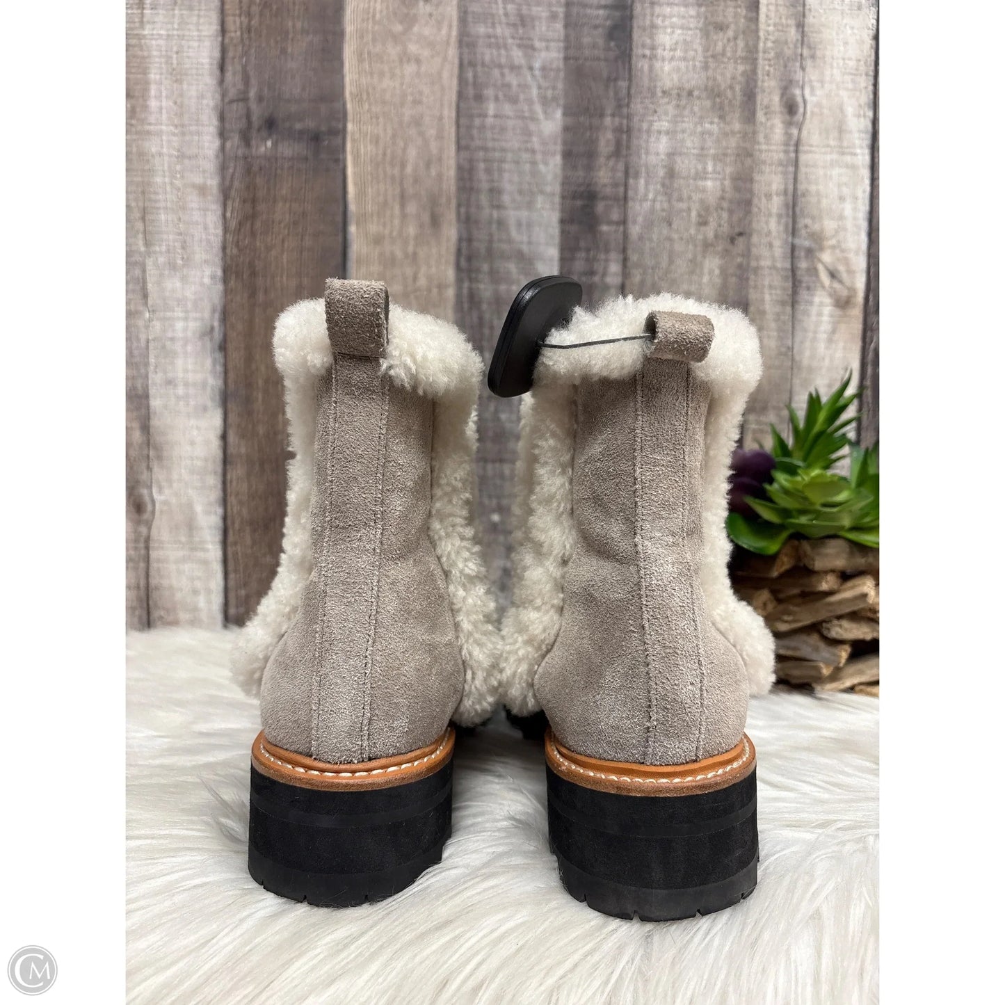 Boots Ankle Heels By Marc Fisher In Taupe, Size: 7.5