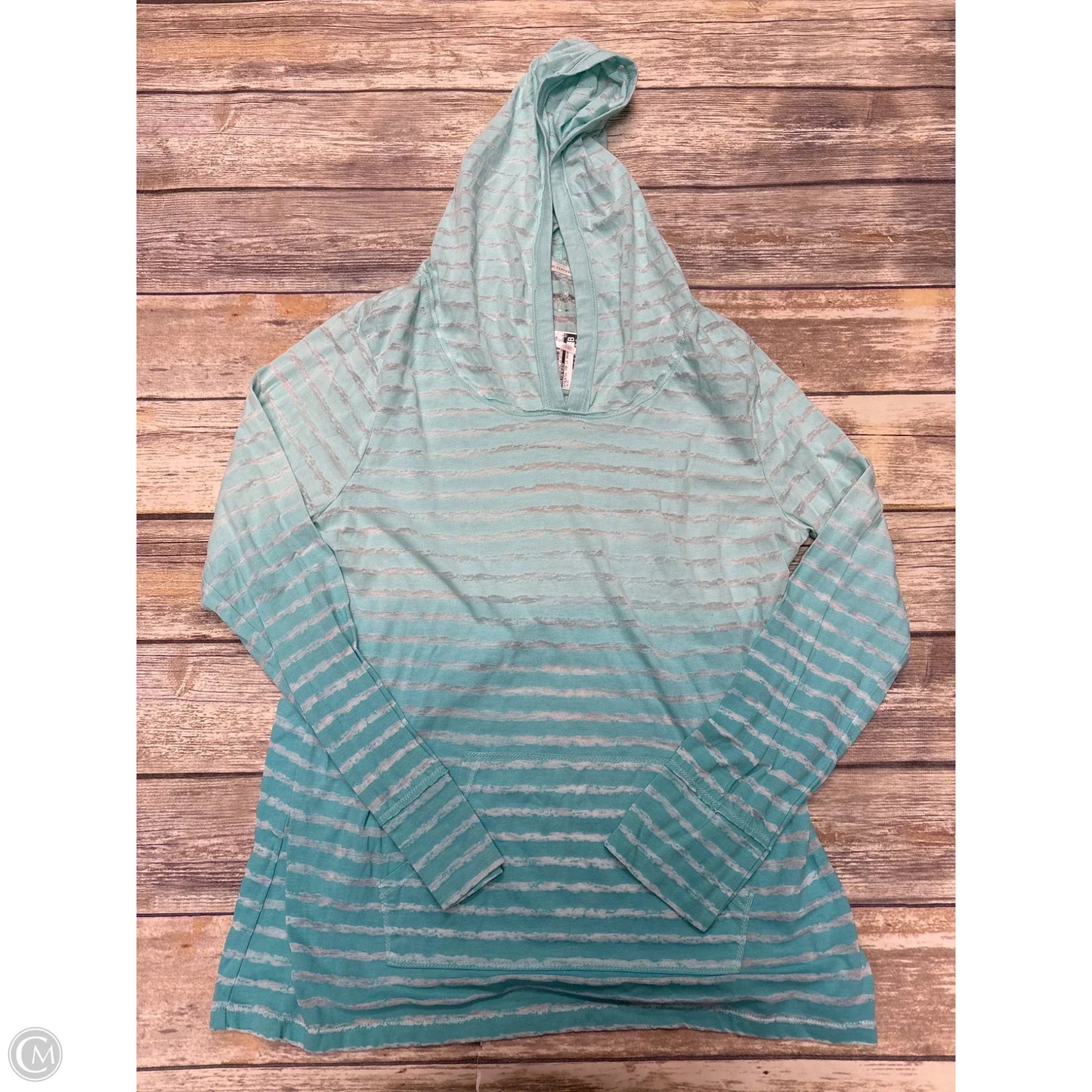 Athletic Top Long Sleeve Hoodie By Calvin Klein In Blue, Size: L