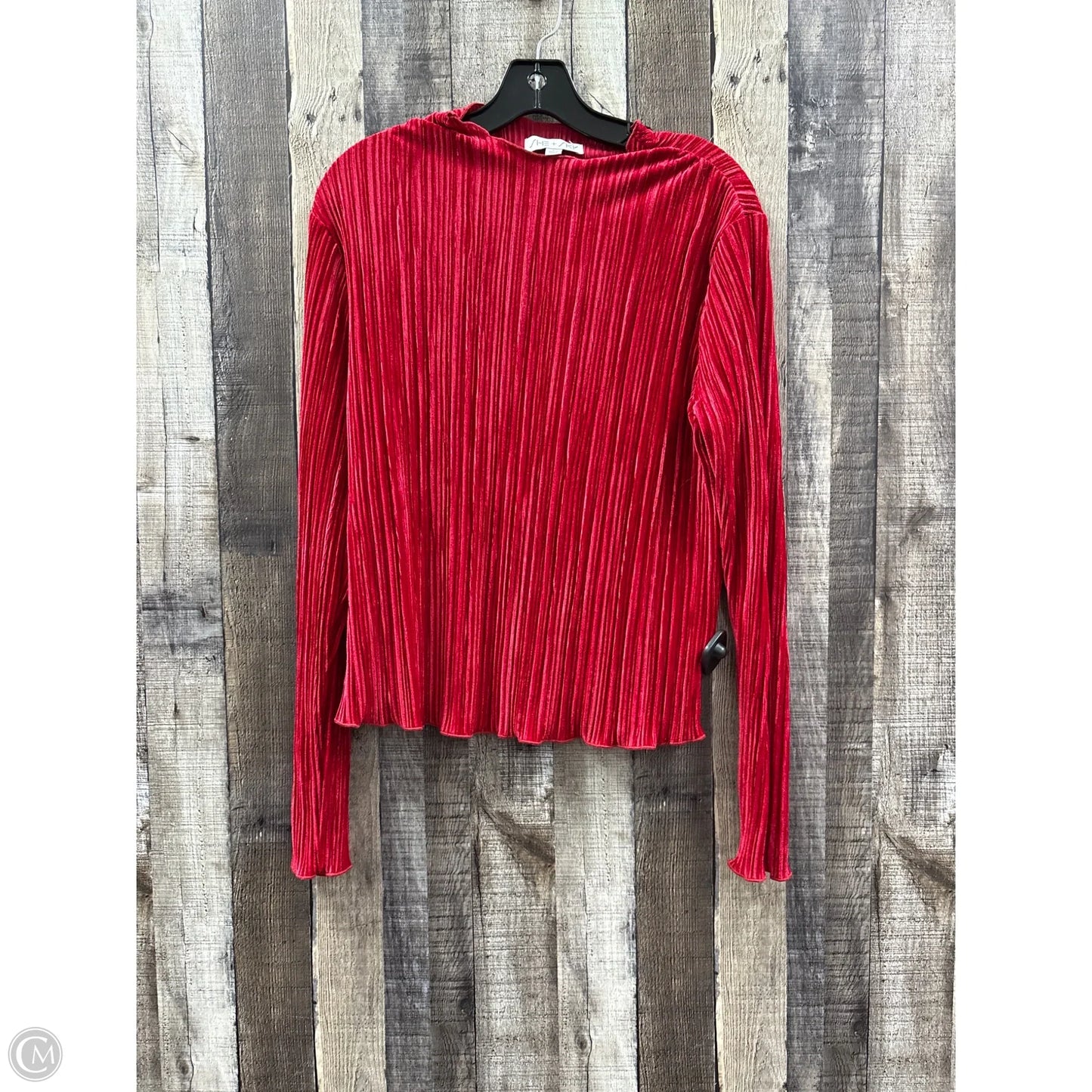 Top Long Sleeve By She + Sky In Red, Size: L