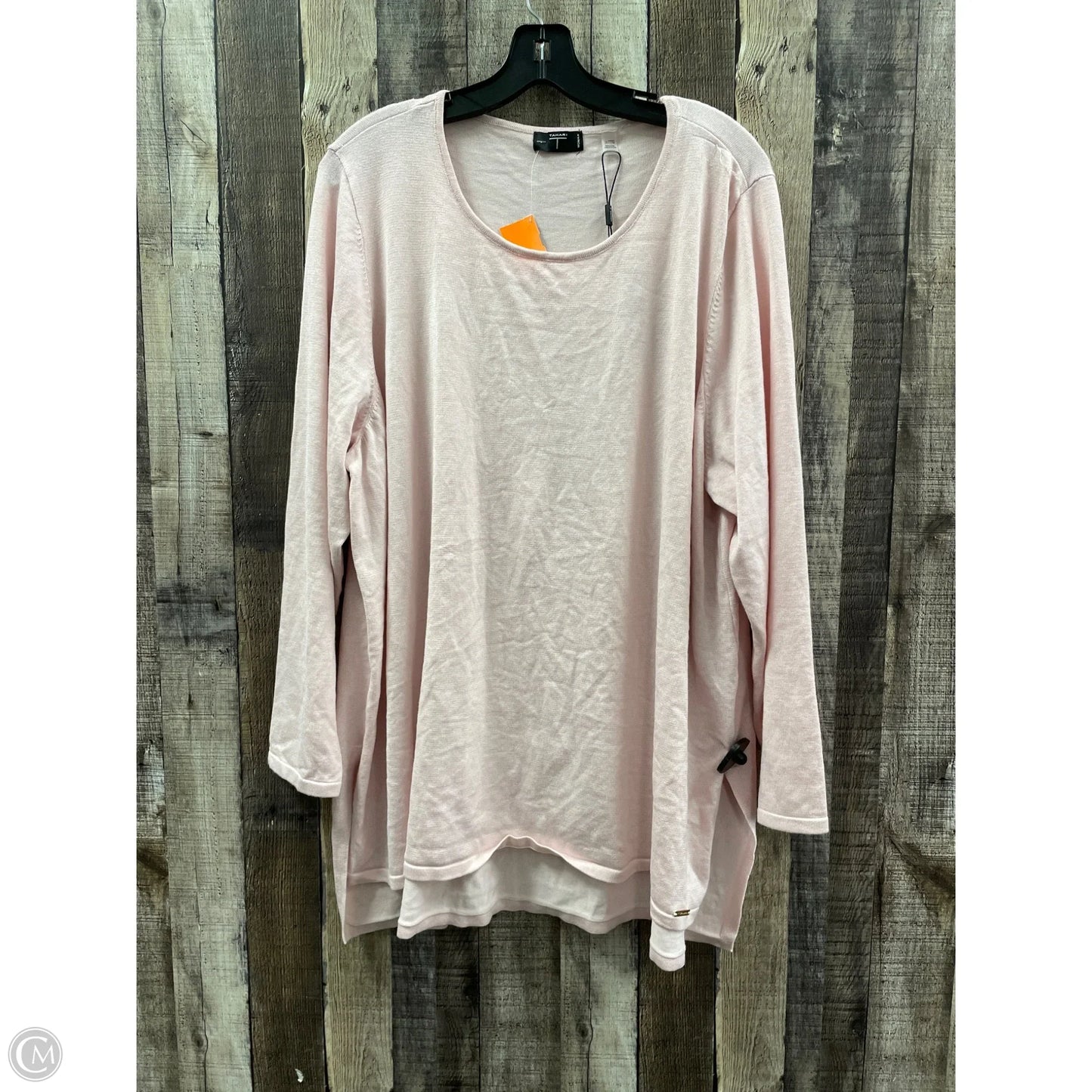 Top Long Sleeve By Tahari In Pink, Size: 3x