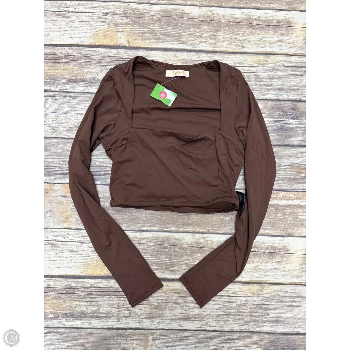 Top Long Sleeve By Cme In Brown, Size: S