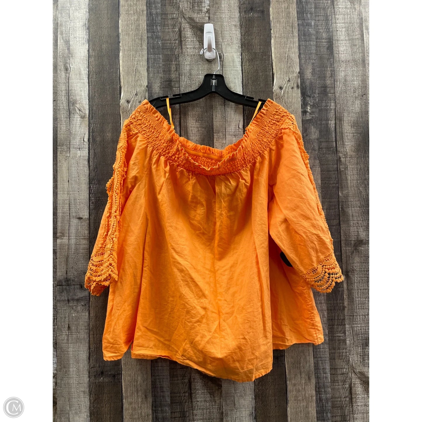 Top Long Sleeve By Chicos In Orange, Size: Xxl
