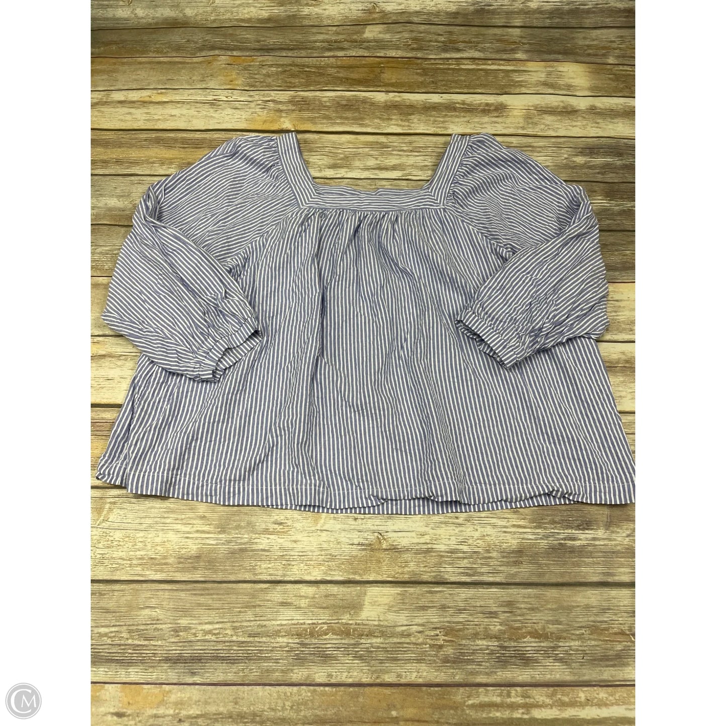 Top Long Sleeve By Terra & Sky In Striped Pattern, Size: 2x