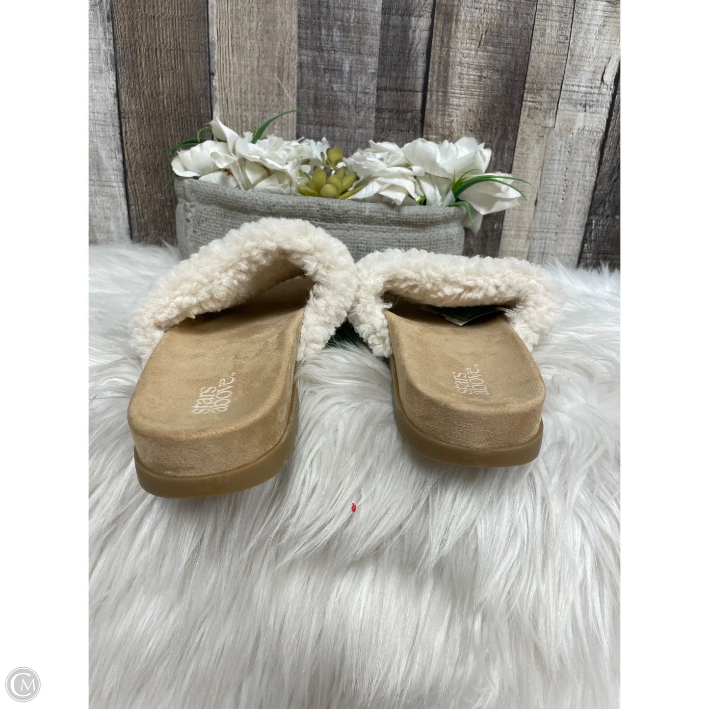 Slippers By Stars Above In Brown & Cream, Size: 7