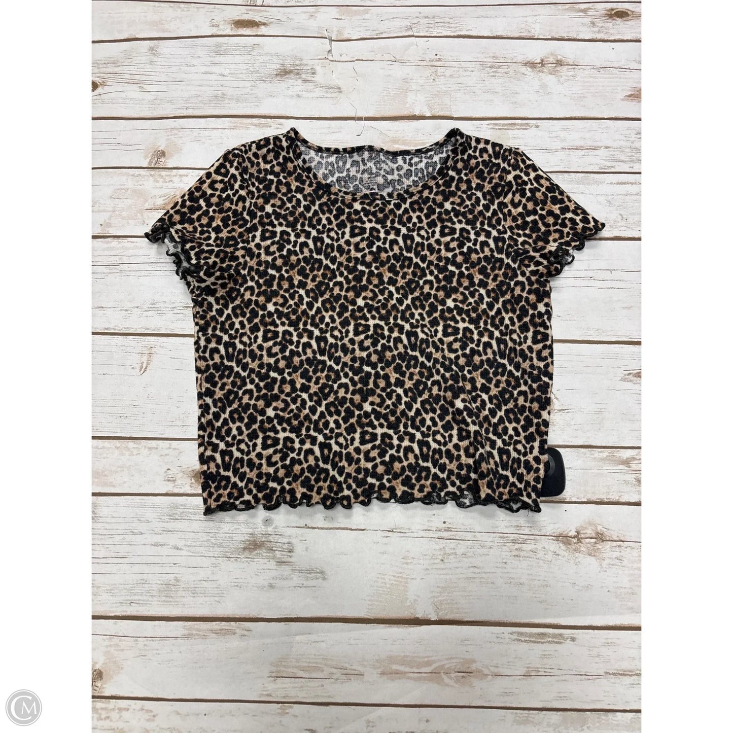 Top Short Sleeve By American Eagle In Animal Print, Size: M