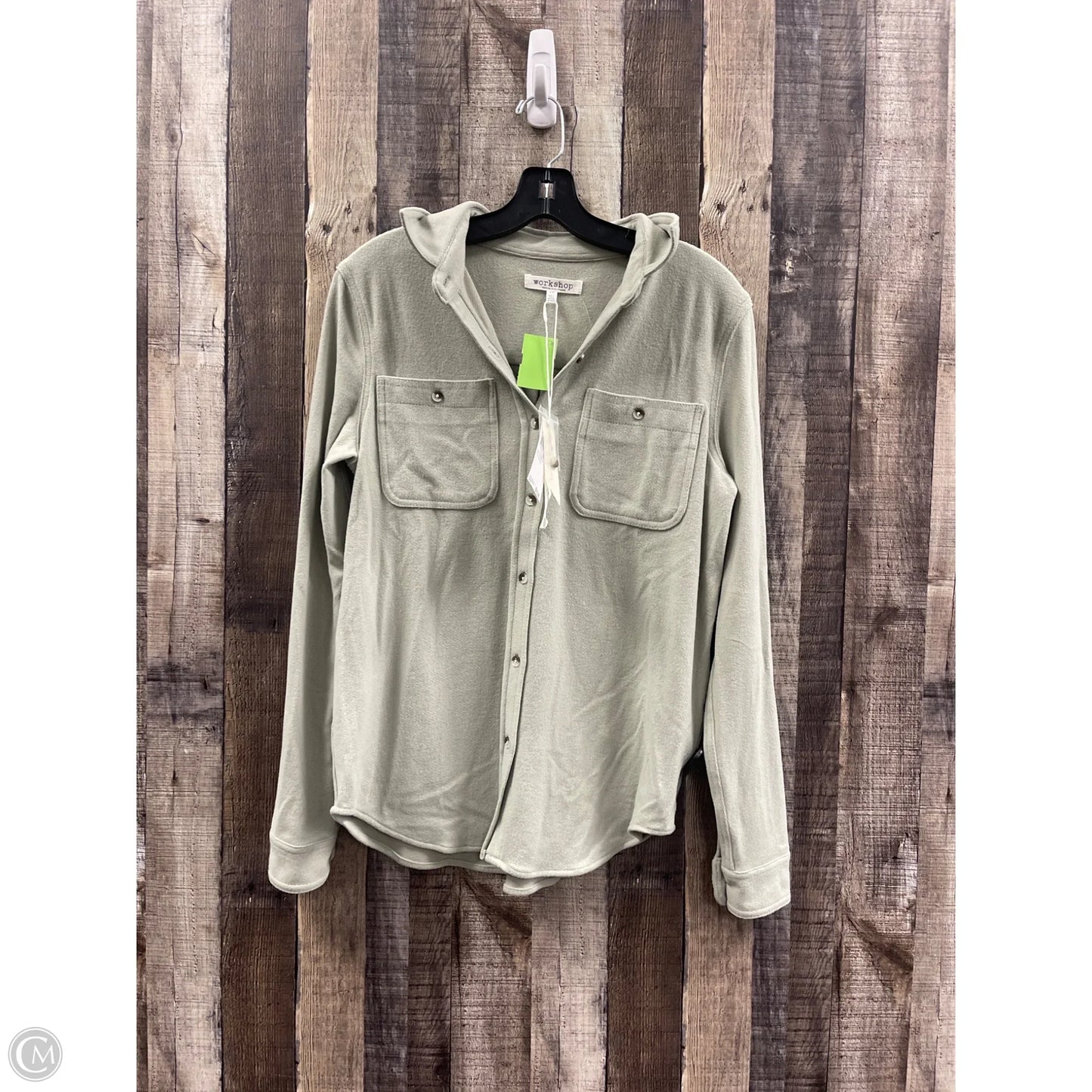 Jacket Shirt By Workshop In Green, Size: S