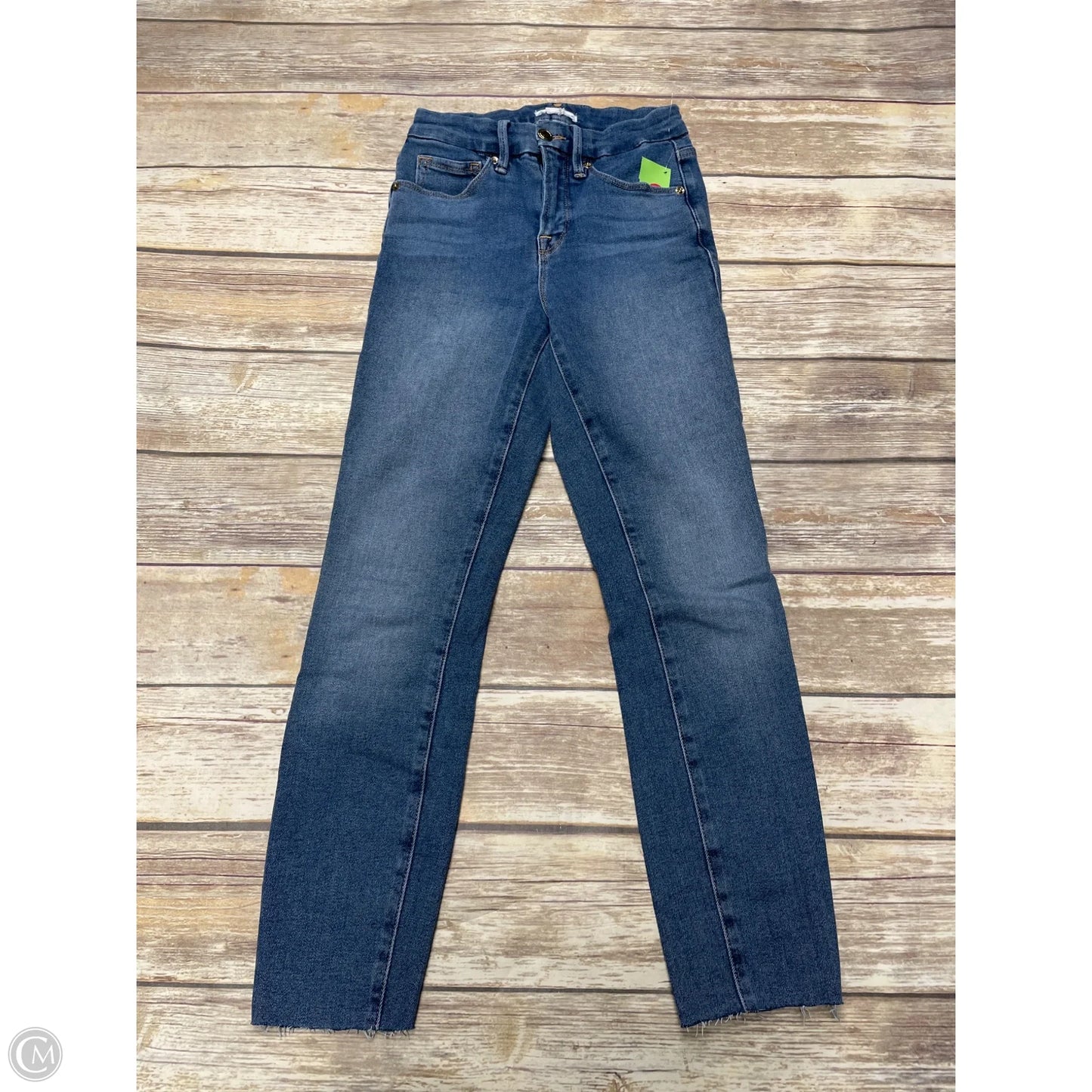 Jeans Skinny By Good American In Blue Denim, Size: 0