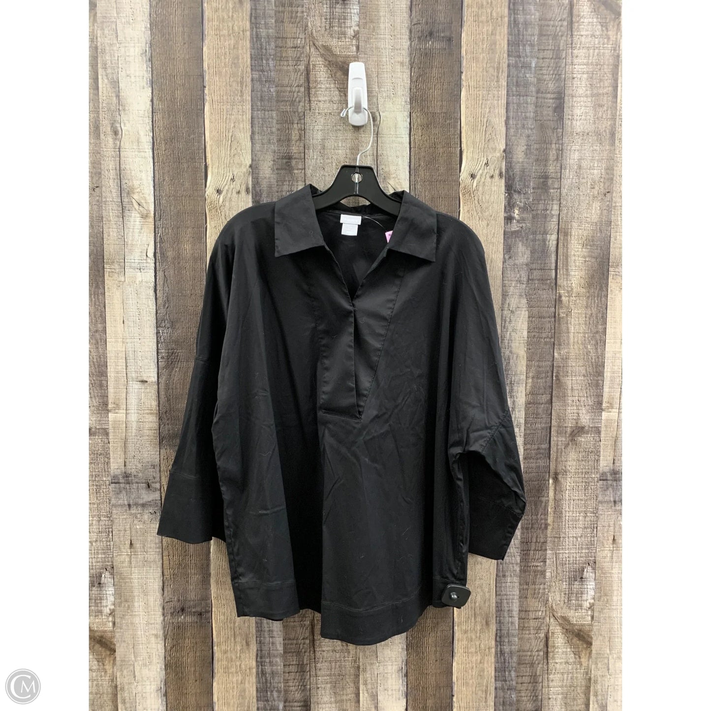 Top Long Sleeve By Chicos In Black, Size: Xl