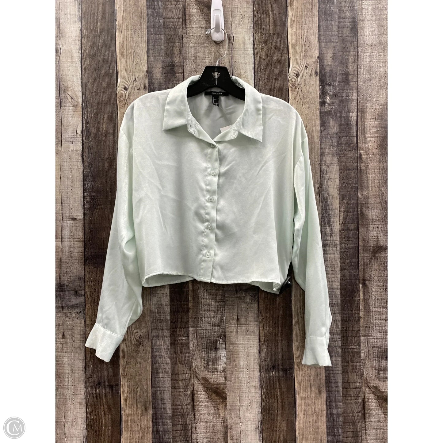 Top Long Sleeve By Forever 21 In Green, Size: S