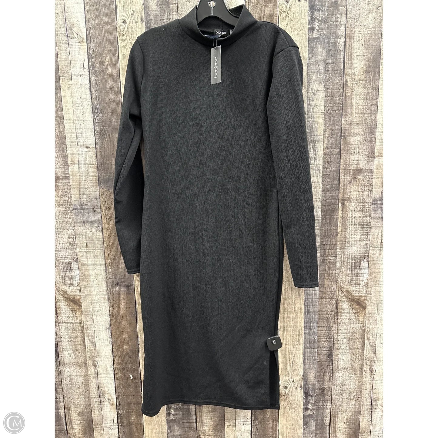 Dress Casual Midi By Boohoo Boutique In Black, Size: L