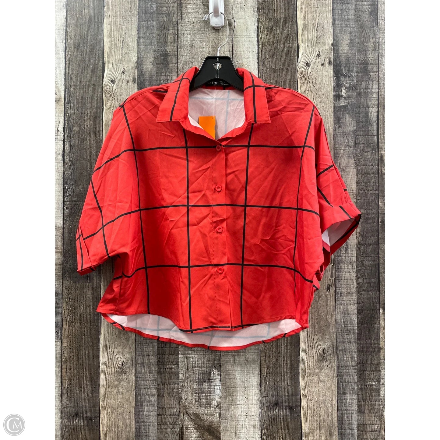 Top Long Sleeve By Shein In Black & Red, Size: M