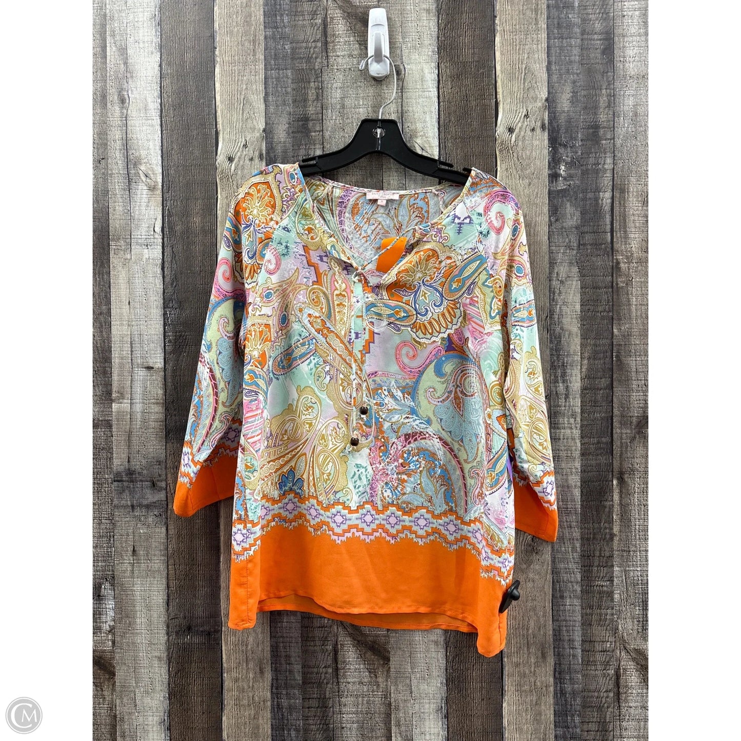 Top Long Sleeve By Saint Tropez In Orange, Size: S