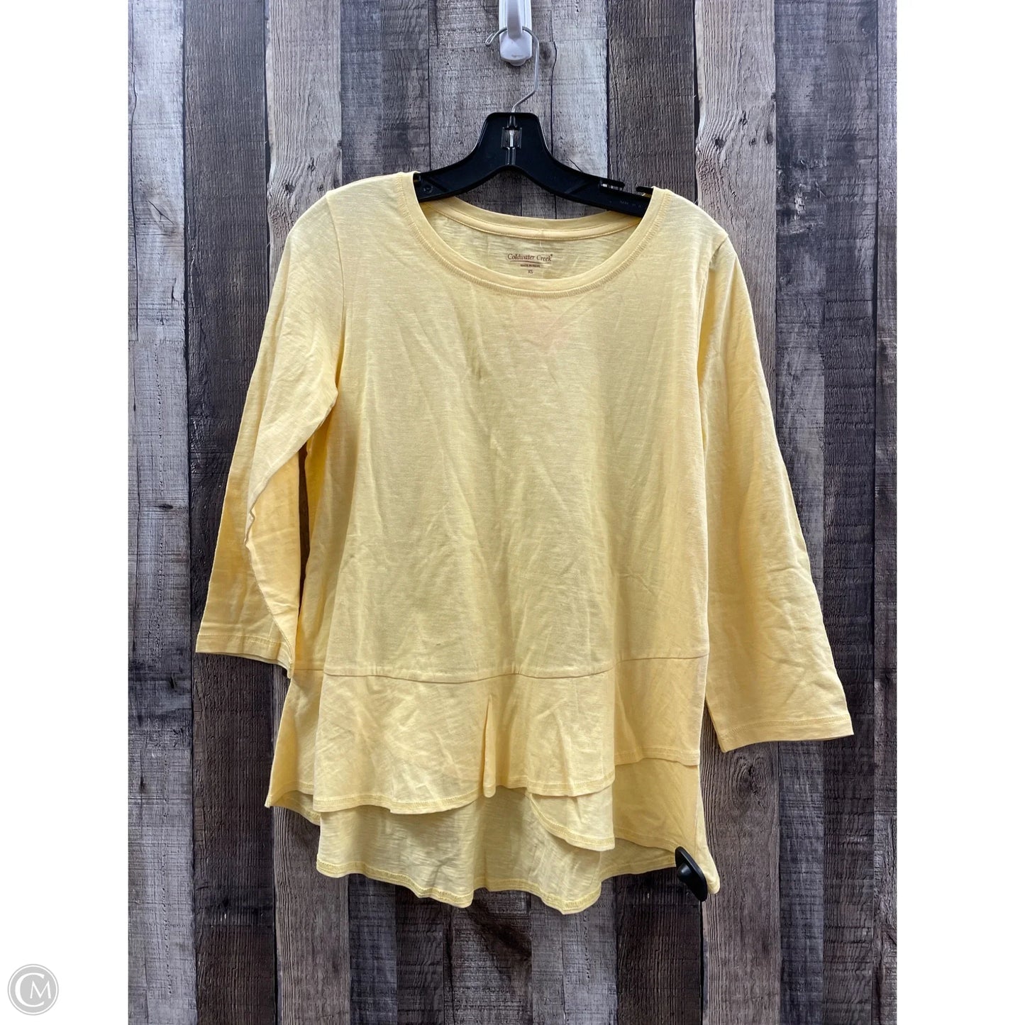 Top Long Sleeve By Coldwater Creek In Yellow, Size: Xs