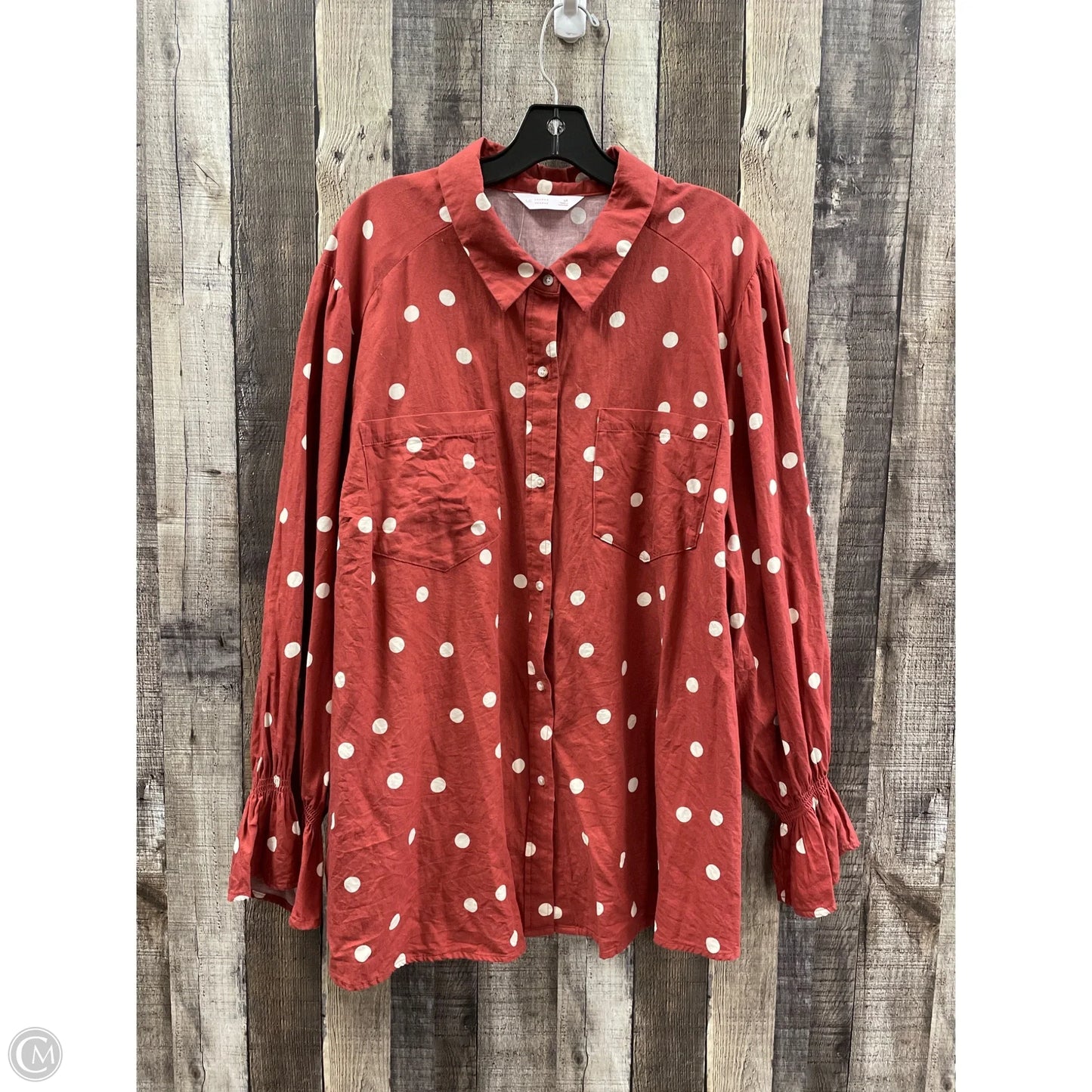 Top Long Sleeve By Lc Lauren Conrad In Red, Size: 3x