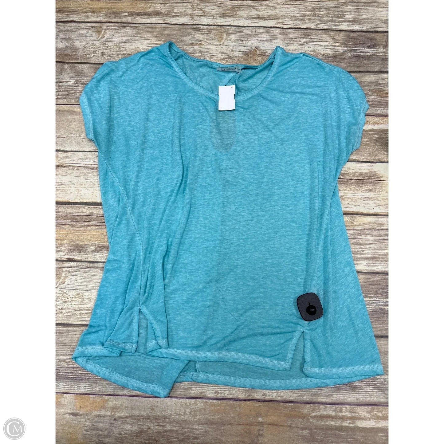 Athletic Top Short Sleeve By Cme In Blue, Size: L