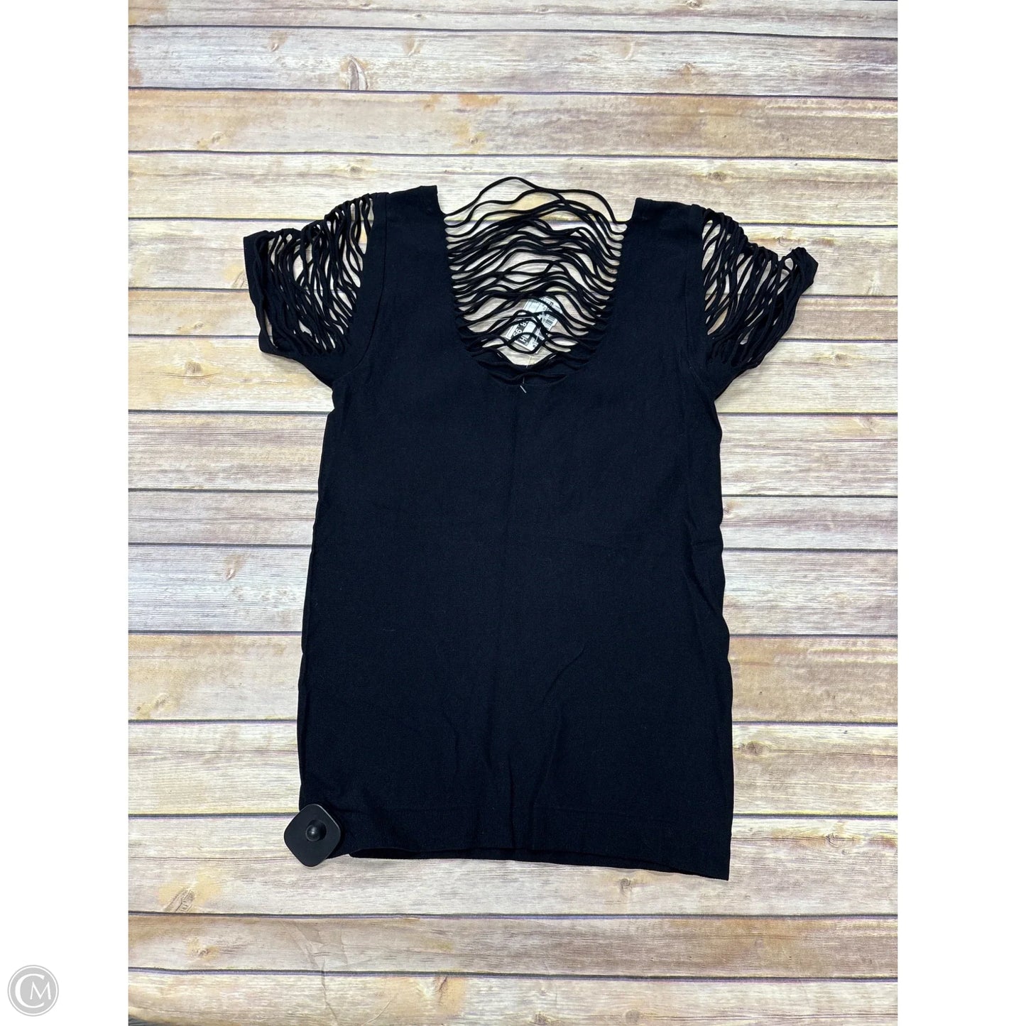 Top Short Sleeve By Venus In Black, Size: L